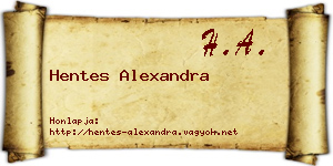 Hentes Alexandra névjegykártya